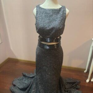 Jovani, Size 6, Glitter Grey Pageant, Prom, Formal Gown